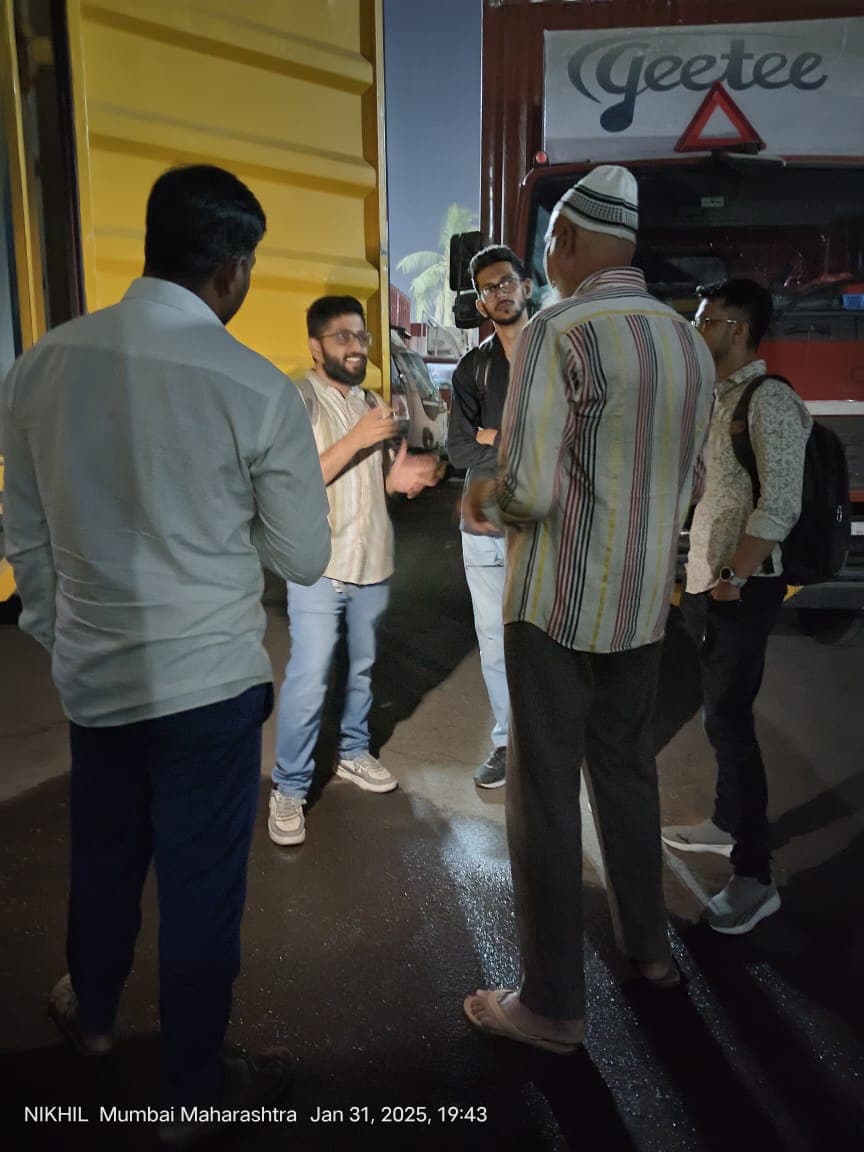 On site with drivers in Mumbai